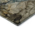 8' Brown And Teal Abstract Washable Round Rug With UV Protection