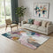5' X 8' Blush And Ivory Abstract Washable Area Rug With UV Protection