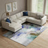 8' X 10' Brown And Teal Abstract Washable Area Rug With UV Protection