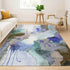 9' X 12' Brown And Teal Abstract Washable Area Rug With UV Protection