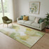 5' X 8' Fern Green And Ivory Abstract Washable Area Rug With UV Protection