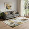5' X 8' Coffee And Ivory Abstract Washable Area Rug With UV Protection