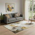 5' X 8' Coffee And Ivory Abstract Washable Area Rug With UV Protection