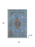 5' X 8' Blue And Rust Medallion Washable Area Rug With UV Protection