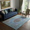 5' X 8' Blue And Rust Medallion Washable Area Rug With UV Protection