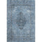 5' X 8' Denim Blue And Gray Medallion Washable Area Rug With UV Protection