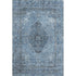 5' X 8' Denim Blue And Gray Medallion Washable Area Rug With UV Protection