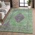 8' X 10' Lime Green And Purple Medallion Washable Area Rug With UV Protection