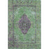 8' X 10' Lime Green And Purple Medallion Washable Area Rug With UV Protection