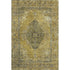 5' X 8' Wheat And Gray Medallion Washable Area Rug With UV Protection