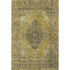 5' X 8' Wheat And Gray Medallion Washable Area Rug With UV Protection