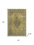 5' X 8' Wheat And Gray Medallion Washable Area Rug With UV Protection