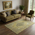 5' X 8' Wheat And Gray Medallion Washable Area Rug With UV Protection