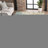 8' X 10' Ivory And Teal Abstract Washable Area Rug With UV Protection