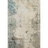 8' X 10' Ivory And Teal Abstract Washable Area Rug With UV Protection