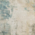 8' X 10' Ivory And Teal Abstract Washable Area Rug With UV Protection