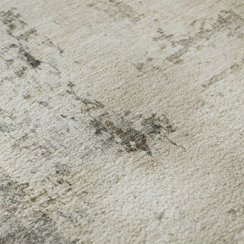 8' X 10' Pewter And Ivory Abstract Washable Area Rug With UV Protection