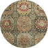 8' Sage And Copper Medallion Washable Round Rug With UV Protection