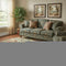 8' Sage And Copper Medallion Washable Round Rug With UV Protection