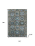8' X 10' Brown And Blue Medallion Washable Area Rug With UV Protection