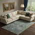 8' X 10' Brown And Blue Medallion Washable Area Rug With UV Protection