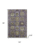 8' X 10' Eggplant And Green Medallion Washable Area Rug With UV Protection