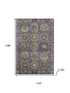 9' X 12' Eggplant And Green Medallion Washable Area Rug With UV Protection