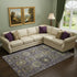 9' X 12' Eggplant And Green Medallion Washable Area Rug With UV Protection