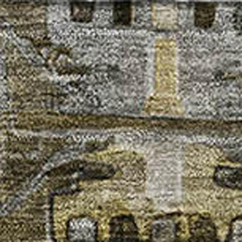 5' X 8' Coffee And Charcoal Medallion Washable Area Rug With UV Protection