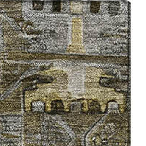 5' X 8' Coffee And Charcoal Medallion Washable Area Rug With UV Protection