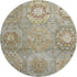 8' Sage And Beige Medallion Washable Round Rug With UV Protection
