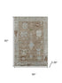 5' X 8' Brown And Gray Oriental Washable Area Rug With UV Protection