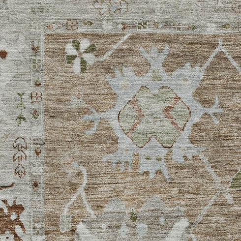 8' X 10' Brown And Gray Oriental Washable Area Rug With UV Protection