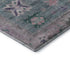 8' Green And Purple Oriental Washable Round Rug With UV Protection