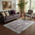 5' X 8' Merlot And Gray Oriental Washable Area Rug With UV Protection