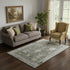 5' X 8' Pewter And Gray Oriental Washable Area Rug With UV Protection