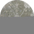 8' Pewter And Gray Oriental Washable Round Rug With UV Protection