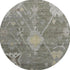 8' Pewter And Gray Oriental Washable Round Rug With UV Protection