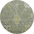 8' Sage And Beige Oriental Washable Round Rug With UV Protection