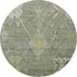 8' Sage And Beige Oriental Washable Round Rug With UV Protection
