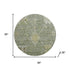 8' Sage And Beige Oriental Washable Round Rug With UV Protection