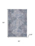 5' X 8' Blue And Purple Geometric Washable Area Rug With UV Protection