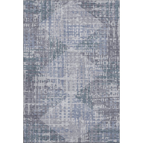 8' X 10' Blue And Purple Geometric Washable Area Rug With UV Protection