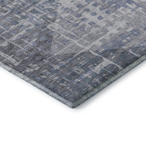 8' X 10' Blue And Purple Geometric Washable Area Rug With UV Protection