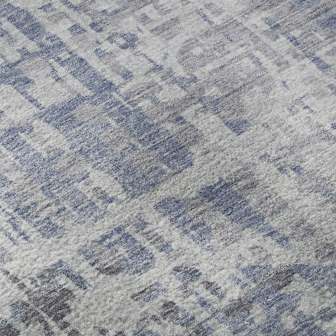 8' X 10' Blue And Purple Geometric Washable Area Rug With UV Protection