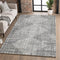 8' X 10' Gray And Silver Geometric Washable Area Rug With UV Protection