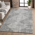 8' X 10' Gray And Silver Geometric Washable Area Rug With UV Protection