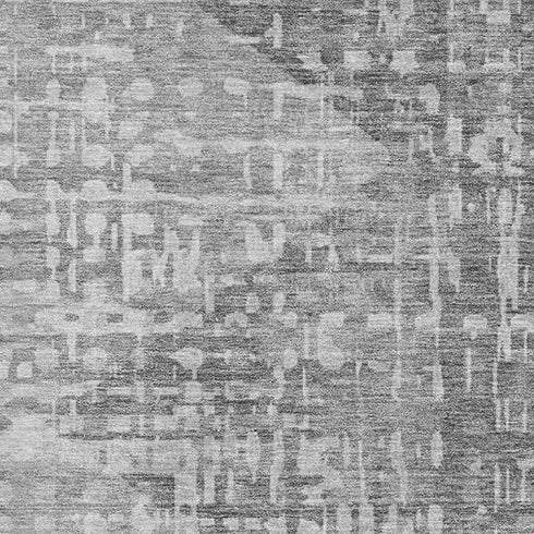 8' X 10' Gray And Silver Geometric Washable Area Rug With UV Protection