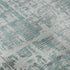 8' Teal And Gray Geometric Washable Round Rug With UV Protection