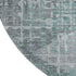 8' Teal And Gray Geometric Washable Round Rug With UV Protection